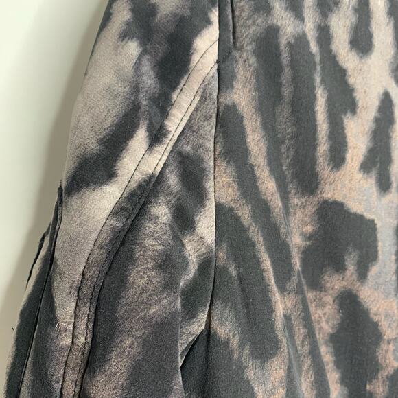 ALLSAINTS Sinai Leopard Print Silk Bomber Jacket Womens Small - Picture 16 of 16